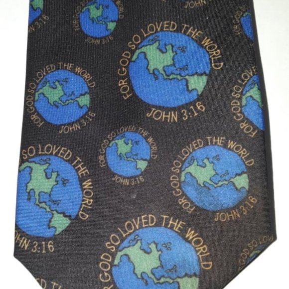 FOR GOD SO LOVED THE WORLD NECKTIE - WALNUT RIDGE TIE - BY HEIDI ANN PAULOWSKI - Picture 3 of 4
